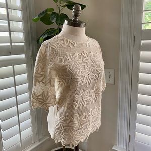 Chloe embroidered cream top xs